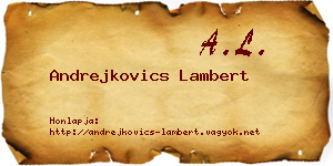 Andrejkovics Lambert névjegykártya